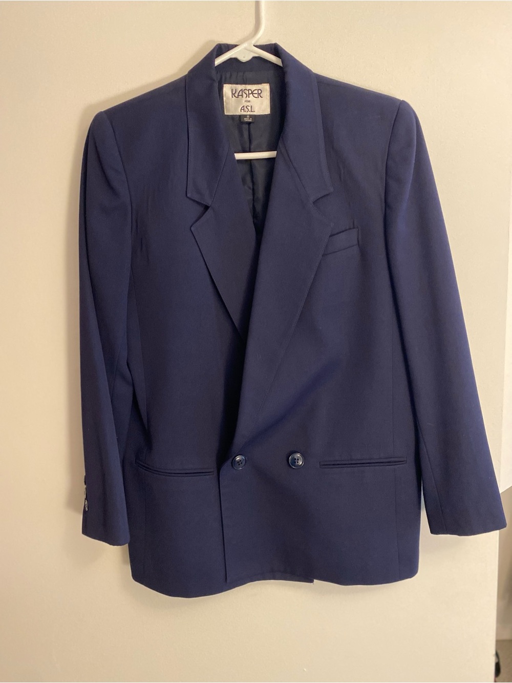 Kasper Women’s Double-Breasted Navy Blazer